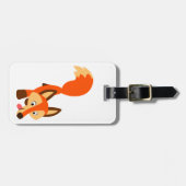 Cute Inquisitive Cartoon Fox Bagagelabel (Voorkant horizontaal)