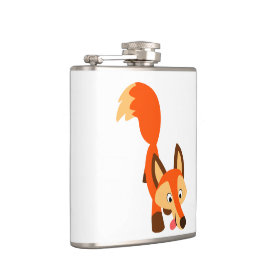 Cute Inquisitive Cartoon Fox Hip Flask Heupfles