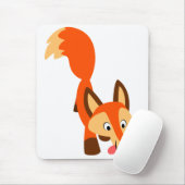 Cute Inquisitive Cartoon Fox Mousepad Muismat (Met muis)