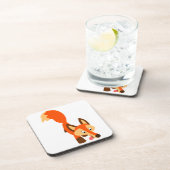 Cute Inquisitive Cartoon Fox Onderzetters Set (Rechterzijde)