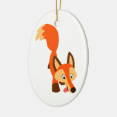 Cute Inquisitive Cartoon Fox Ornament (Links)