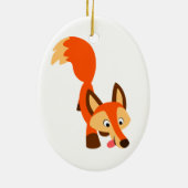 Cute Inquisitive Cartoon Fox Ornament (Achterkant)
