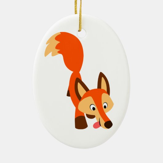Cute Inquisitive Cartoon Fox Ornament (Achterkant)