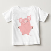 Cute Inquisitive Cartoon Pig Baby T-shirt (Voorkant)
