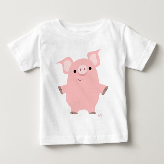 Cute Inquisitive Cartoon Pig Baby T-shirt (Voorkant)