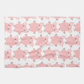 Cute Inquisitive Cartoon Pigs Kitchen Towel Theedoek (Horizontaal)