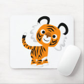 Cute Inquisitive Cartoon Tiger Mousepad Muismat (Met muis)