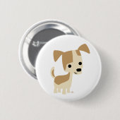Cute Inquisitive Little Cartoon Dog Ronde Button 5,7 Cm (Voorkant /achterkant)