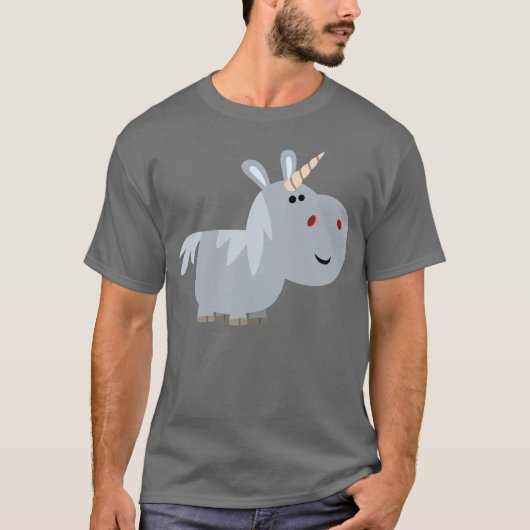 Cute Inscrobable Cartoon Unicorn T-Shirt (Voorkant)