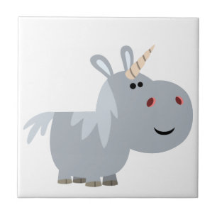 Cute Inscrobable Cartoon Unicorn Tile Tegeltje
