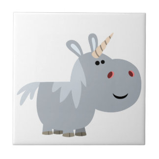 Cute Inscrobable Cartoon Unicorn Tile Tegeltje