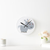 Cute Inscrobable Cartoon Unicorn Wall Clock Ronde Klok (Huis)