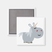 Cute Inscrutable Cartoon Unicorn Magnet (Voorkant / Achterkant)