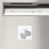 Cute Inscrutable Cartoon Unicorn Magnet (Insitu (Vaatwasser))