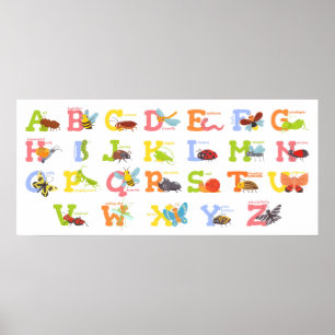 Cute Insect Alphabet Poster