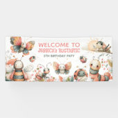 Cute Insects BUGTASTIC Kids' Birthday Welcome  Spandoek (Horizontaal)