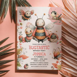 Cute Insects BUGTASTIC Waterccolor Kids' Birthday Kaart