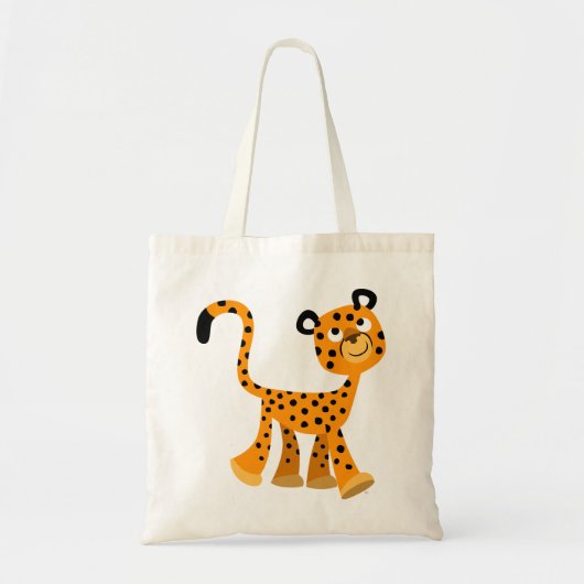 Cute Insouciant Cartoon Cheetah Bag Tote Bag (Voorkant)