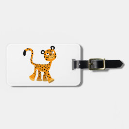 Cute Insouciant Cartoon Cheetah Bagagelabel