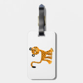 Cute Insouciant Cartoon Cheetah Bagagelabel (Achterkant verticaal)