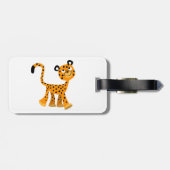 Cute Insouciant Cartoon Cheetah Bagagelabel (Achterkant horizontaal)
