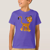 Cute Insouciant Cartoon Cheetah Children T-Shirt (Voorkant)