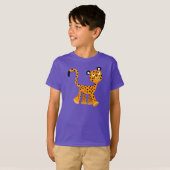 Cute Insouciant Cartoon Cheetah Children T-Shirt (Voorkant volledig)