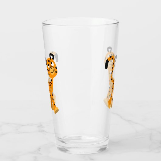 Cute Insouciant Cartoon Cheetah Glas (Links)