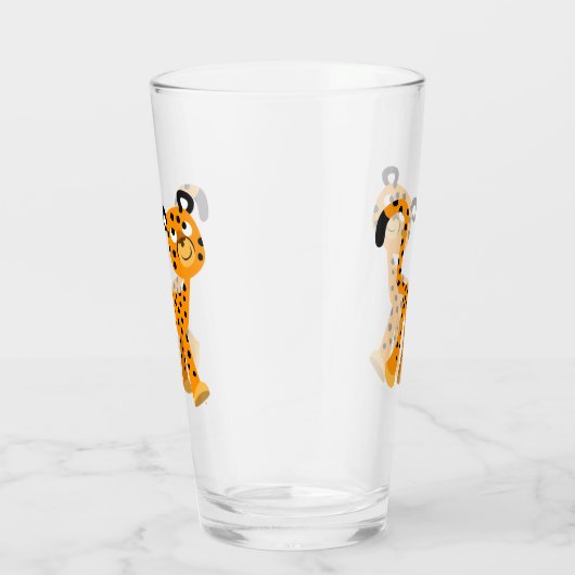 Cute Insouciant Cartoon Cheetah Glas (Rechts)
