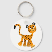 Cute Insouciant Cartoon Cheetah Sleutelhanger (Voorkant)