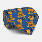 Cute Insouciant Cartoon Cheetah Stropdas (Opgerold)