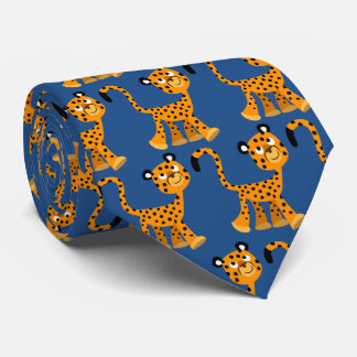 Cute Insouciant Cartoon Cheetah Stropdas