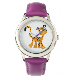 Cute Insouciant Cartoon Cheetah Watch Horloge