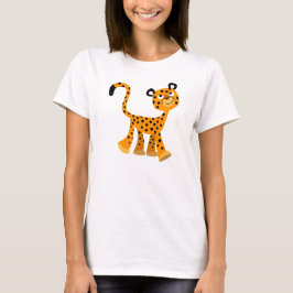 Cute Insouciant Cartoon Cheetah Women T-Shirt