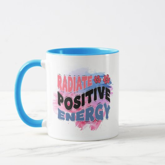 Cute inspirational word art positive mok (Links)