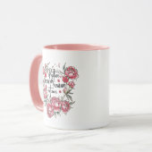 Cute inspirational word art positive thoughts mok (Voorkant links)