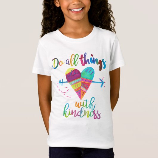Cute inspirerend girl t-shirt hart (Voorkant)