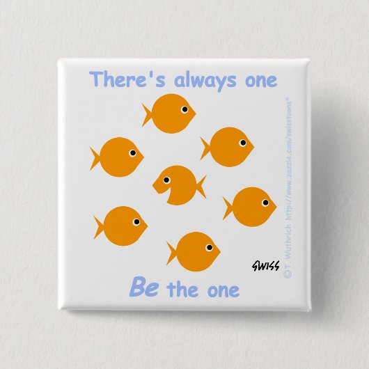 Cute Inspirerend Goldfish Button (Voorkant)