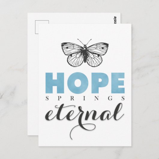 Cute Inspirerend Hope Springs Eternal Butterfly Briefkaart (Voorkant / Achterkant)