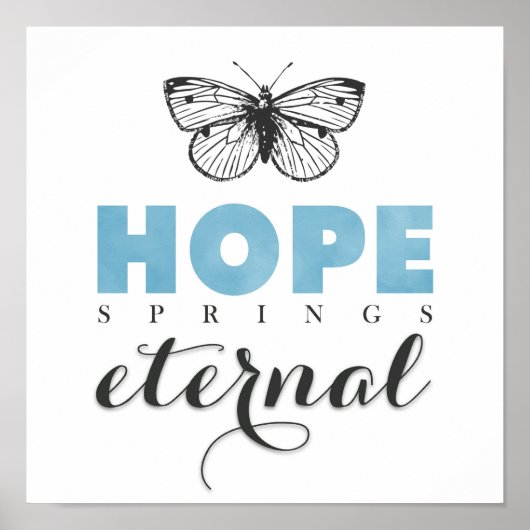 Cute Inspirerend Hope Springs Eternal Butterfly Poster (Voorkant)
