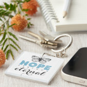 Cute Inspirerend Hope Springs Eternal Butterfly Sleutelhanger (Voorkant Rechts)