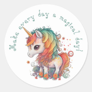 Cute Inspirerend regenboogontinktStickers Ronde Sticker