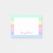 Cute Inspirerend "You got this" Rainbow Striped Post-it® Notes (Voorkant)