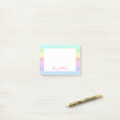 Cute Inspirerend "You got this" Rainbow Striped Post-it® Notes (Op bureau)