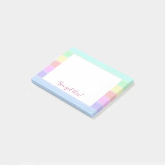 Cute Inspirerend "You got this" Rainbow Striped Post-it® Notes (Schuin)