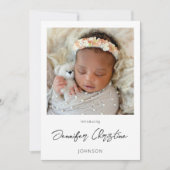 Cute Instant Two Photo Birth Announding 4 Kaart (Voorkant)