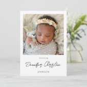 Cute Instant Two Photo Birth Announding 4 Kaart (Staand voorkant)