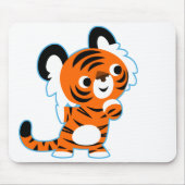Cute Interested Cartoon Tiger Mousepad Muismat (Voorkant)