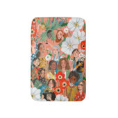 Cute International Women's Day Floral-illustratie Badmat (Voorkant Verticaal)