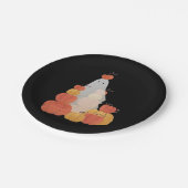 Cute Invisible Halloween Pumpkin Ghost Black Papieren Bordje (Gekanteld)